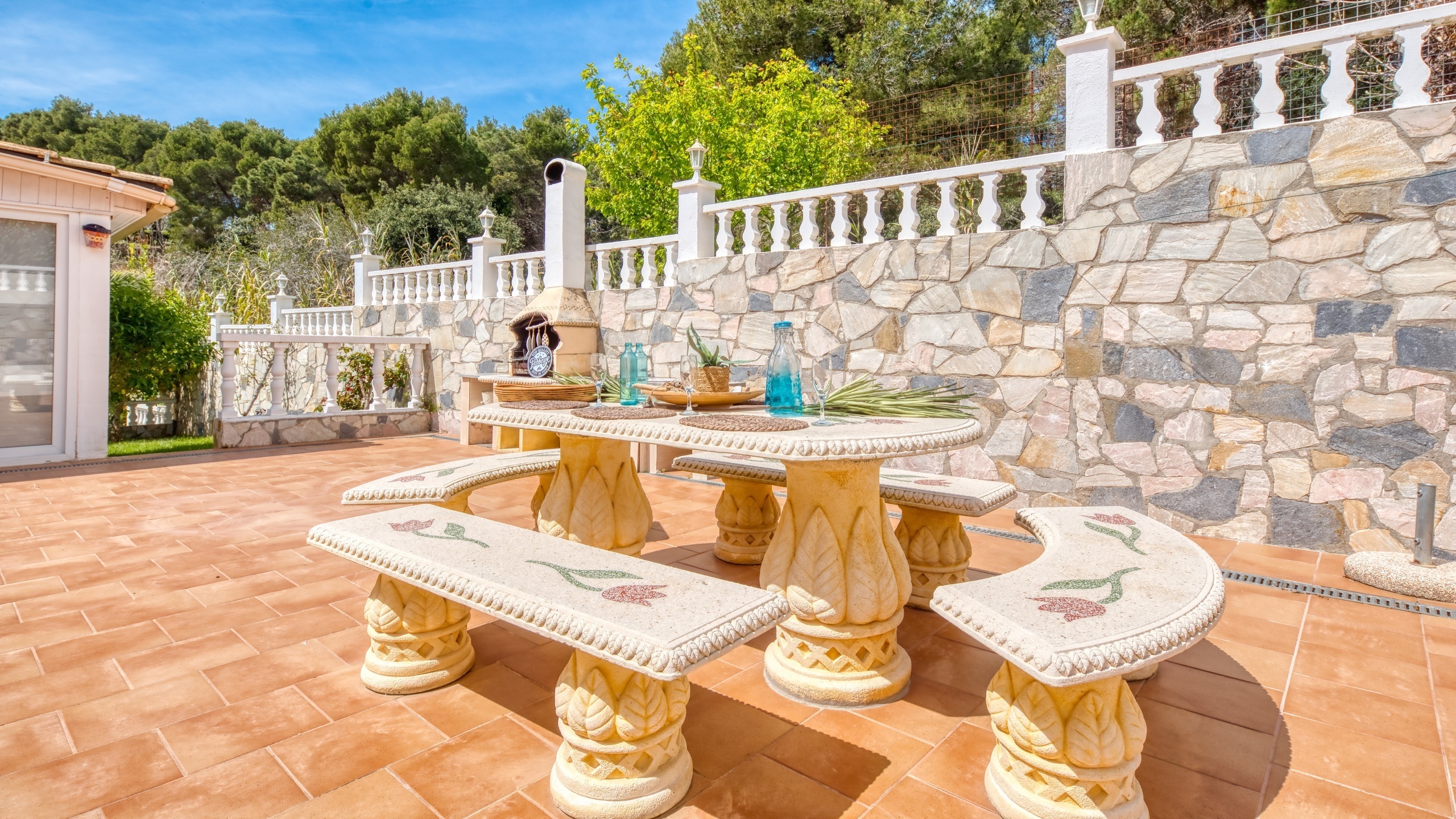 Ferienhäuser Costa Brava Spanien - Villa Estrella - Grillplatz