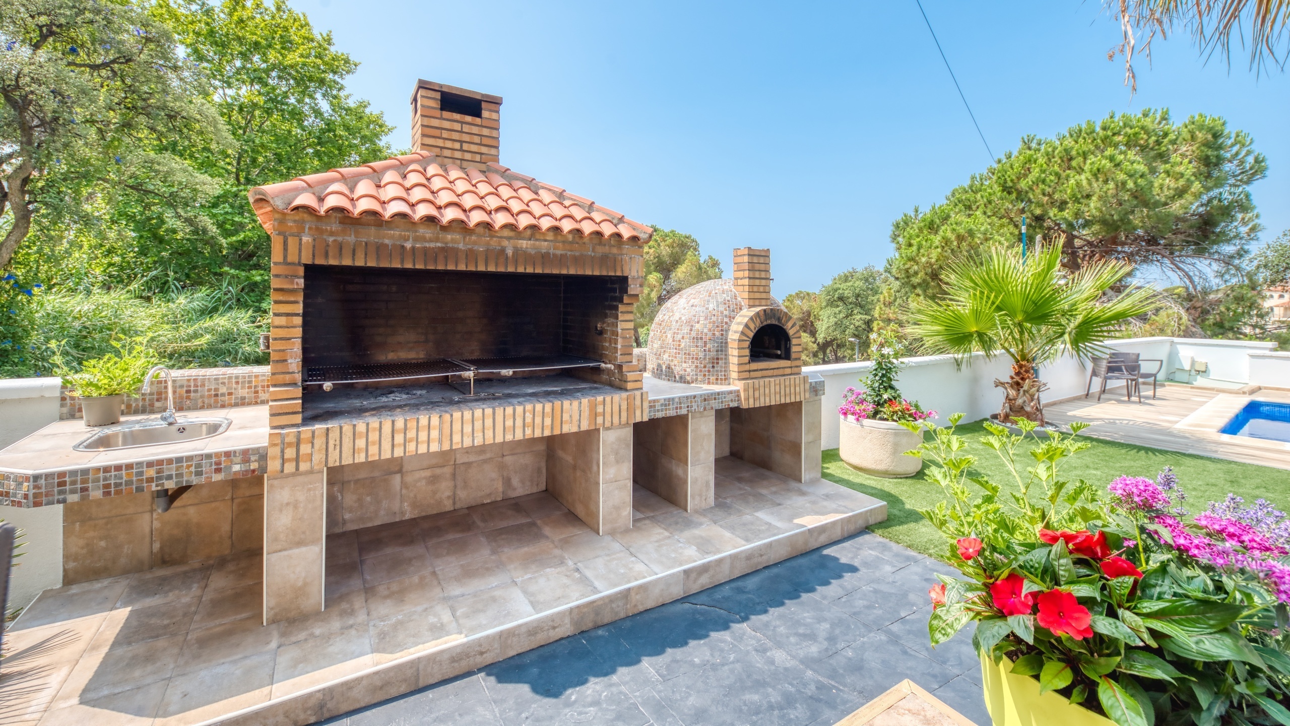 Ferienhäuser Costa Brava Spanien - Villa Marcella - Grillplatz