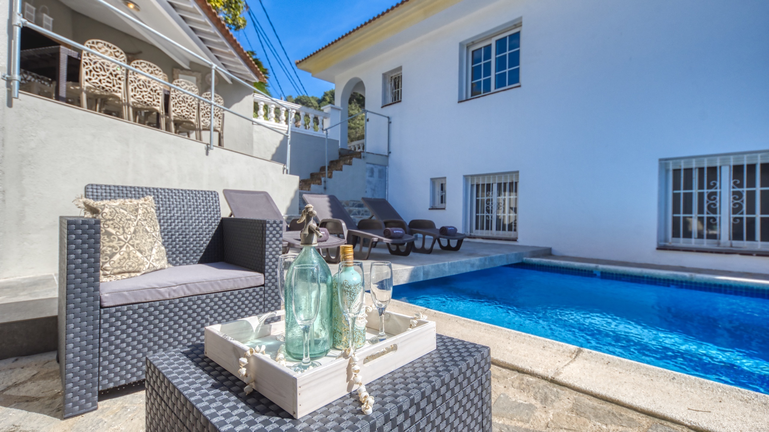 Ferienhäuser Costa Brava Spanien - Villa Rosa - Lounge-Bereich