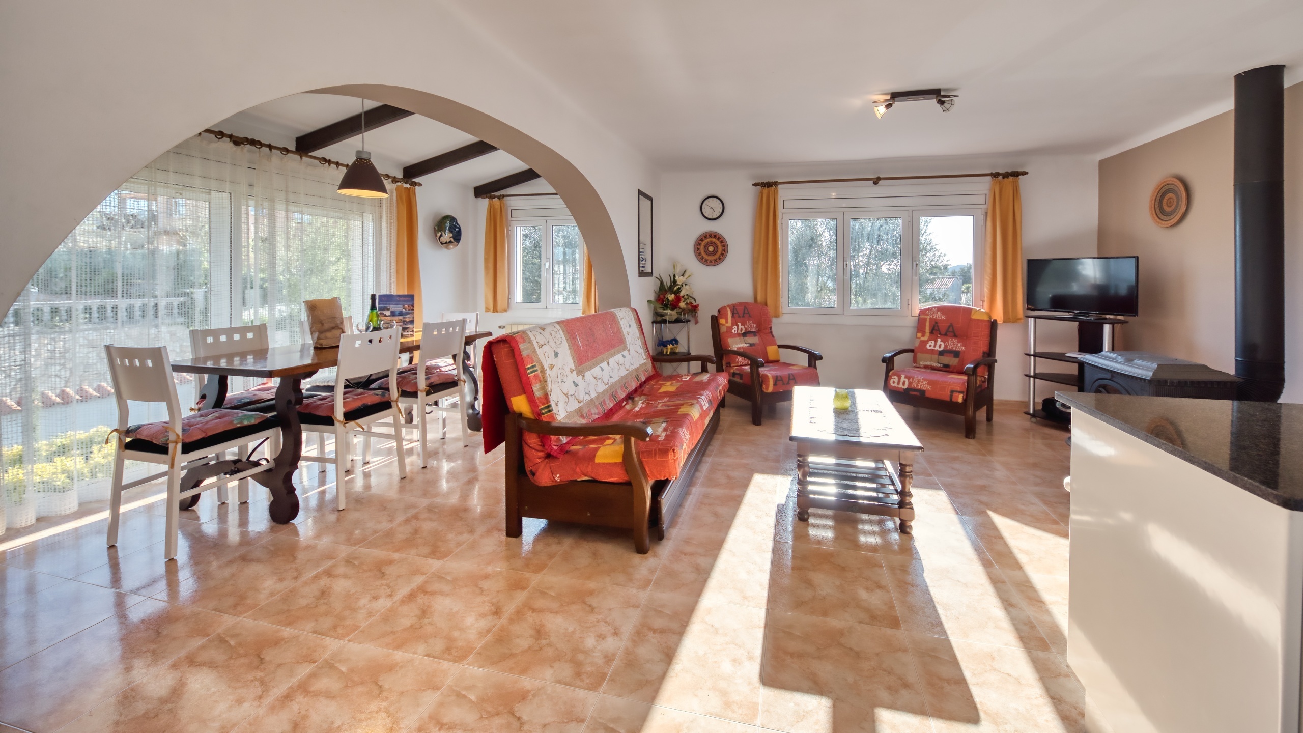 Ferienhäuser Costa Brava Spanien - Villa Elfi - Wohnbereich