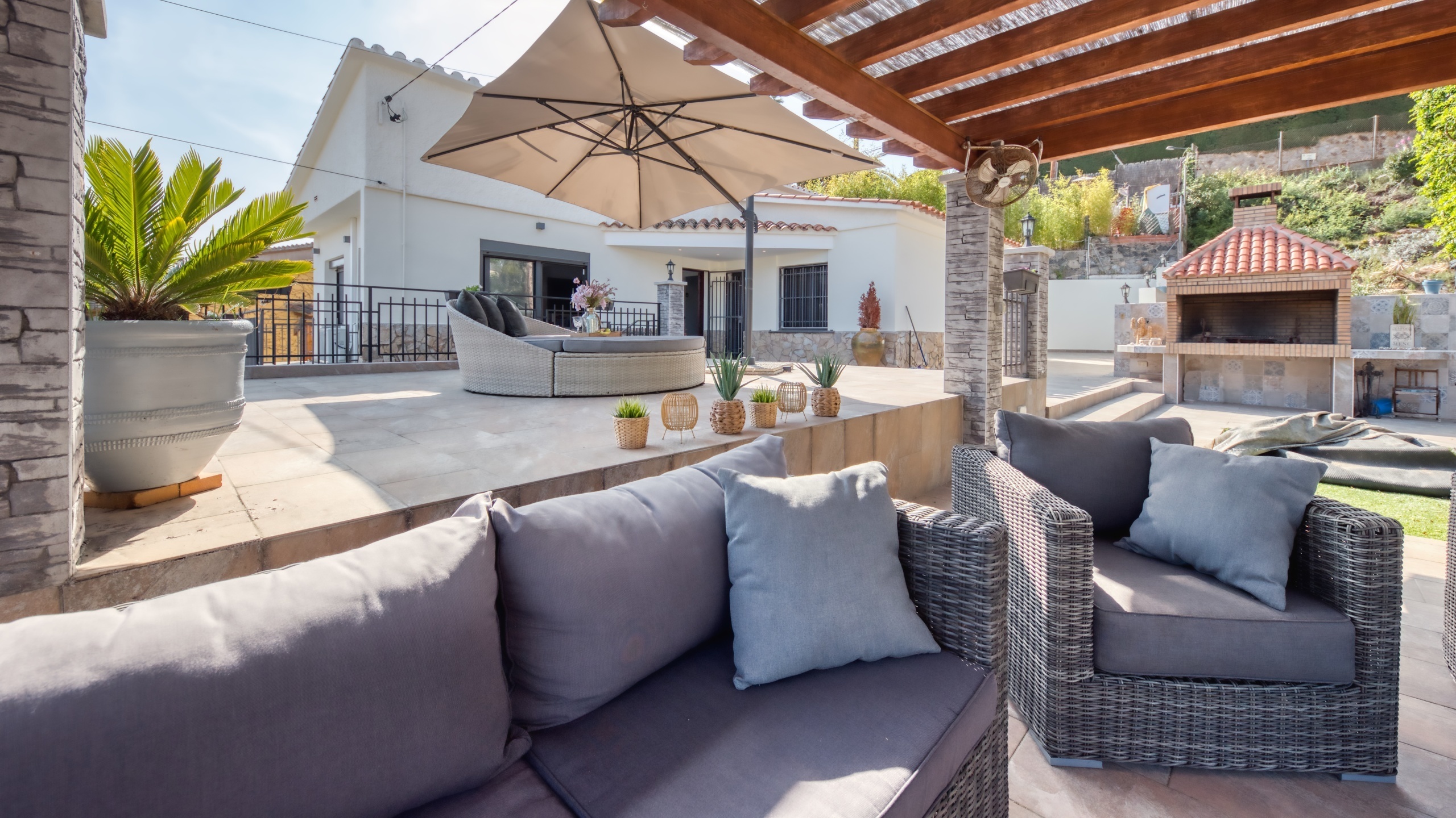 Ferienhäuser Costa Brava Spanien - Villa Palmera - Lounge-Bereich