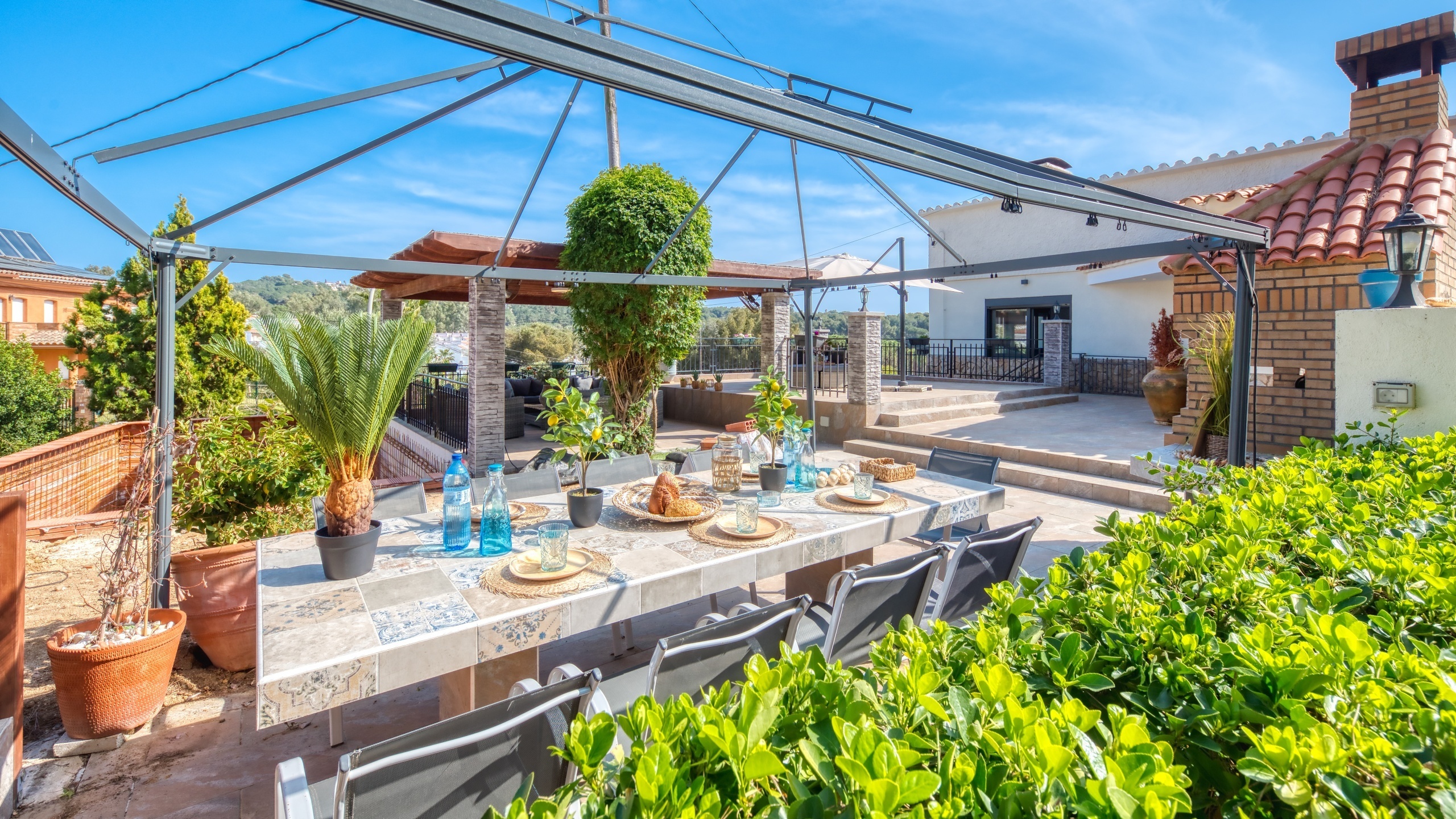 Ferienhäuser Costa Brava Spanien - Villa Palmera - Essecke